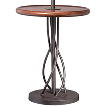 Load image into Gallery viewer, Rustic Floor Lamp with Table Wood Twisted Iron Base Linen Empire Shade for Living Room Reading Bedroom - Franklin Iron Works
