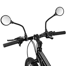 Load image into Gallery viewer, Bike Mirror Handlebar Mount, Adjustable Rotatable Bicycle Rear View Glass Mirror, Wide Angle Acrylic Convex Safety Mirror for Mountain Road Bike
