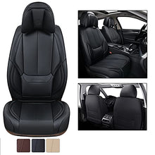 Load image into Gallery viewer, Coverado Front and Back Seat Covers 4 Pieces, Waterproof Nappa Leather Auto Seat Protectors Full Set with Head Pillow, Universal Car Accessories Fit for Most Sedans SUV Pick-up Truck, Black
