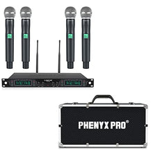 Load image into Gallery viewer, Phenyx Pro UHF Wireless Handheld Microphone System PTU-5000A Bundle with The Customizable Large Size Carrying Case
