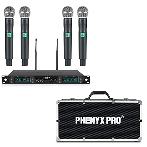 Phenyx Pro UHF Wireless Handheld Microphone System PTU-5000A Bundle with The Customizable Large Size Carrying Case