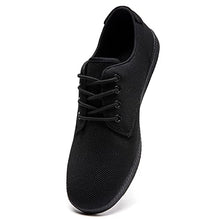 Load image into Gallery viewer, Men's Oxfords Dress Sneakers Mesh Black Slip On Shoes Workout Minimalist Laces Up Breathable Loafers Tennis Shoe Black Size 9.5
