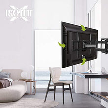 Load image into Gallery viewer, USX MOUNT Full Motion TV Wall Mount for Most 47-84 inch Flat Screen/LED/4K TVs, TV Mount Bracket Dual Swivel Articulating Tilt 6 Arms, Max VESA 600x400mm, Holds up to 132lbs, Arms Up to 16" Wood Stud
