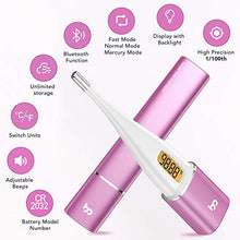 Load image into Gallery viewer, Digital Basal Thermometer, High-Precision Oral Thermometer with Backlit &amp; LCD, 1/100th Degree and Memory Recall Thermometer with APP(iOS &amp; Android) for Nature Family Planning and Fever, Purple
