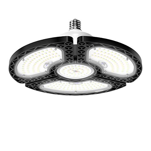 LED Garage Lights, 80W Deformable LED Garage Ceiling Lights 12000 LM CRI 80 Led Shop Lights for Garage, Garage Lights with 3 Adjustable Panels,Utility Led Garage Lighting，LED Light Bulbs for barn etc.