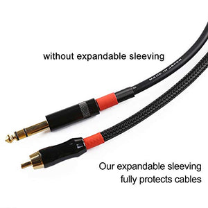 100ft - 1/4 inch PET Expandable Braided Sleeving – Black – Alex Tech braided cable sleeve
