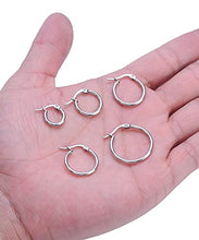 Load image into Gallery viewer, Tornito 5 Pairs Hoop Earrings Small Cartilage Tragus Endless Stainless Steel Round Click Top Segment Septum Nose Lip Ring Twisted Cute Huggie Earrings for Women Girls
