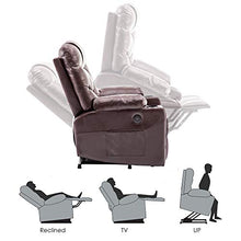 Load image into Gallery viewer, Mcombo Electric Power Lift Recliner Chair Sofa for Elderly, 3 Positions, 2 Side Pockets and Cup Holders, USB Ports, Faux Leather 7288 (Dark Brown)
