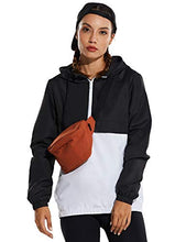 Load image into Gallery viewer, BALEAF Women&#39;s Half Zip Running Cycling Jacket Water-Resistant Lightweight Windbreaker Track Hoodie Drawstring Pockets White Zip L
