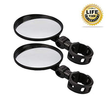 Load image into Gallery viewer, 2PCS Bike Mirrors, Safe Rearview Mirror Bicycle Cycling Rear View Mirrors Adjustable Rotatable Handlebar Mounted Convex Glass Mirror for Mountain Road Bike (Black - 2 Pack)
