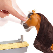 Load image into Gallery viewer, Mattel Spirit Untamed Forever Free Spirit Horse (8-in) with Realistic Walking Feature, Neighing Sounds, Long Mane &amp; Tail Hair, Brush, Hay Bale, &amp; Apple Snack Accessories

