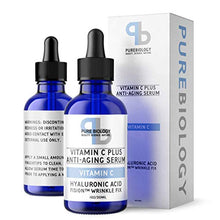 Load image into Gallery viewer, Pure Biology "C+" Vitamin C Serum (30%) with Hyaluronic Acid, Witch Hazel, Vitamin E &amp; Breakthrough Anti Aging, Anti Wrinkle Complex – Lighten Dark Spots, Acne Scars – Men &amp; Women
