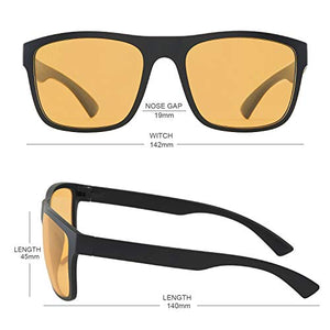 Quntis Blue Light Blocking Glasses, Blue Light Shield Computer Reading & Gaming Glasses for Men Women Anti Glare UV Digital Eyestrain - Amber Tinted Lens, Black Square Frame