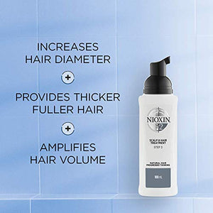 Nioxin System 2 Scalp & Hair Treatment for Fine/Natural Hair with Progressed Thinning, 3.4 oz