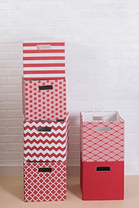 DII Hard Sided Collapsible Fabric Storage Container for Nursery, Offices, & Home Organization, (13x13x13") - Solid Rust