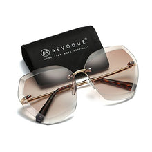 Load image into Gallery viewer, AEVOGUE Sunglasses For Women Oversized, Gold&amp;brown, Size One Size Fits All
