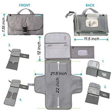 Load image into Gallery viewer, Portable Diaper Changing Pad, Portable Changing pad for Newborn Girl &amp; boy - Baby Changing Pad with Smart Wipes Pocket – Waterproof Travel Changing Station kit - Baby Gift by Kopi Baby
