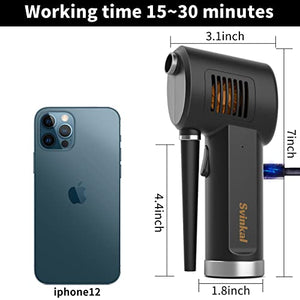 Svinkal Air Duster, Handheld Cordless Air Duster, Air Blower Rechargeable, Electric Compressed air Gun Battery Operation, for Cleaning Computer Keyboard Camera Lego Toys.