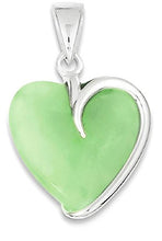 Load image into Gallery viewer, 925 Sterling Silver Green Jade Heart Pendant Charm Necklace Love Ful Fine Jewelry For Women Gifts For Her
