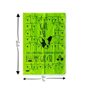 Compostable Dog Poop Bags | 10% to Charity | Biodegradable Vegetable Based | Eco and Earth Friendly Disposable Doggie Waste Baggies | Leakproof and Zero Odor Green Pet Supplies | Easy Compost Disposal