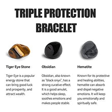 Load image into Gallery viewer, Triple Protection Bracelet 8mm Stone Beads Bracelet Healing Crystals Tigers Eye black Obsidian and Hematite Beads Bracelets for Men Women Bring Good Luck Prosperity (Three Yellow Bracelet)
