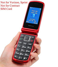 Load image into Gallery viewer, Ushining Flip Phone Unlocked SOS Button Dual Card Dual Standby 2G T-Mobile Flip Phone Large Button Large Volume Easy to Use Senior Phone (Red)
