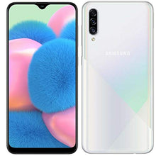 Load image into Gallery viewer, Samsung Galaxy A30S w/On-Screen Fingerprint (64GB, 4GB) 6.4", Triple Camera, Dual SIM GSM Unlocked A307G/DS - US + Global 4G LTE International Model (64GB + 64GB SD + Case Bundle) (White)
