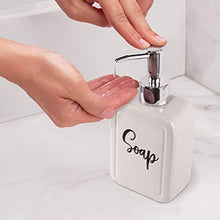 Load image into Gallery viewer, Home Acre Designs Farmhouse Soap Dispenser – 13oz, Ceramic, White Hand Pump for Soap – Rustic Kitchen &amp; Bathroom Accessories for Home
