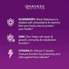 Load image into Gallery viewer, Elderberry Gummies with Zinc and Vitamin C Herbal Supplements Ingredient for Potent Antioxidant Support Immune Defense as a Delicious &amp; Vegan Friendly Option (Adult, 60 Count)
