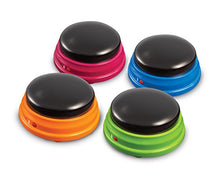 Load image into Gallery viewer, Learning Resources Recordable Answer Buzzers, Personalized Sound Buzzer, Recordable Buttons, Perfect for Game Nights, Set of 4, Ages 3+
