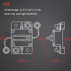 Hamolar 3 Pack 100 Amp Circuit Breaker Manual Reset Car Marine Trolling Motors Boat ATV Manual Power Protect for Audio System Fuse 12V-48VDC
