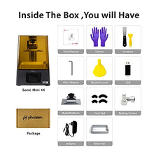 Load image into Gallery viewer, Phrozen Sonic Mini 4K LCD Resin 3D Printer, Monochrome/Mono LCD Screen, Matrix LED UV Light Tech, Longer Working Hours, for Jewelry-Making and Miniatures, L5.2 x W2.9 x H5.1 Printing Volume
