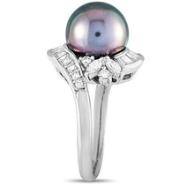 Load image into Gallery viewer, Luxury Bazaar Platinum 1.27 ct Diamond and Tahitian Pearl Ring
