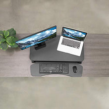Load image into Gallery viewer, VIVO Black Height Adjustable 32 inch Standing Desk Converter, Sit Stand Dual Monitor and Laptop Riser Workstation (DESK-V000K)
