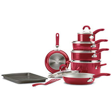 Load image into Gallery viewer, Rachael Ray Create Delicious Nonstick Cookware Pots and Pans Set, 13 Piece, Red Shimmer
