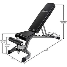 Load image into Gallery viewer, Merax Weight Bench 800 LBS Capacity, Incline Decline Exercise Utility Bench Adjustable 7+4 Positions for Multi-Purpose Workout

