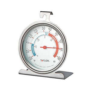 Taylor Precision Products 5924 Large Dial Kitchen Refrigerator and Freezer Kitchen Thermometer, 3 Inch Dial,Silver