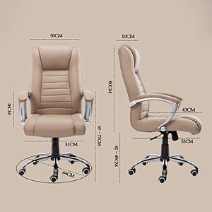 Ztong Office Chair Ergonomic Chair Classic Leather Office Desk Lift Chair,Beige
