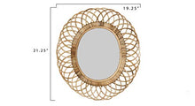 Load image into Gallery viewer, Creative Co-Op Oval Woven Bamboo Wall Mirror, Brown
