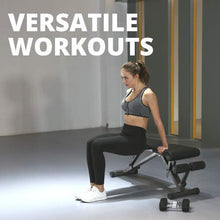 Load image into Gallery viewer, Finer Form 5-in-1 Adjustable Weight Bench - Foldable Multi-Purpose Bench for Full Body Workout, Incline Decline Bench for Home Gym
