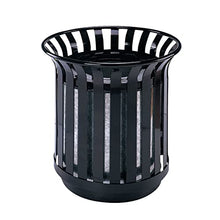 Load image into Gallery viewer, Outdoor Metal Slatted Trash Receptacle,Waste Receptacle，Commercial Trash Cans,Zone Round Garbage Bin,Square Hotel Street Patio Indoor Metal Standard Waste Receptacle
