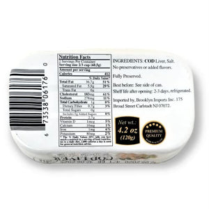 Belveder Premium Wild Cod Liver in Own Oil from Iceland 120g/4.2 Oz | Natural Source of Omega-3 Fatty Acids (Pack of 12)