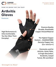 Load image into Gallery viewer, Copper Compression Arthritis Gloves - Guaranteed Highest Copper Content. Best Copper Glove for Carpal Tunnel, Computer Typing, and Everyday Support for Hands. Fit for Women and Men (1 Pair)
