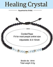 Load image into Gallery viewer, Jewever Aquamarine with Blue Sandstone Anklet Bracelet for Women Good Luck Star Charm Gem Stones Yoga Meditation Healing Crystals
