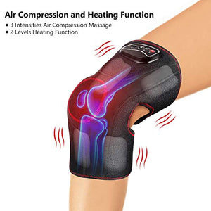 QUINEAR Knee Massager with Heat, Air Compression Leg Knee Brace Wrap for Arthritis Pain Relief Eletric Heating for Joint Pain, Cramps and Circulation 3 Modes & 3 Intensities