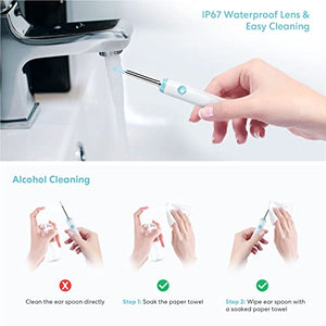 Ear Wax Removal, Ear Cleaner with Camera, Ear Wax Removal Tool with 1080p HD, Wireless Otoscope with Light, Ear Wax Removal Kit for iPhone，ipad, Android Phones