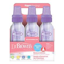 Load image into Gallery viewer, Dr. Brown&#39;s Girls&#39; 6 Pack 8 oz. Bottles - 3 (8 oz.) Lavender - 3 (8 oz.) Pink - Natural Flow
