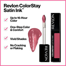 Load image into Gallery viewer, Revlon ColorStay Satin Ink Liquid Lipstick, Longwear Rich Lip Colors, Formulated with Black Currant Seed Oil, 010 Your Majesty, 0.17 fl. oz.
