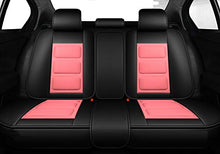 Load image into Gallery viewer, B006 Full Set of Car Seat Cover for Women, Men, 5-Seat Universal Car Seat Protector Leather and Fiber Mesh (Black/Pink)
