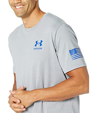 Load image into Gallery viewer, Under Armour Men's New Freedom Flag T-Shirt , Steel Medium Heather (036)/Royal , Small
